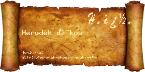 Herodek Ákos névjegykártya